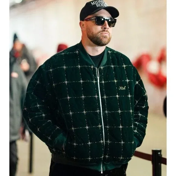 Kith Beaded Velvet Clay Bomber Jacket Stadium Green Size S - Picture 2 of 10